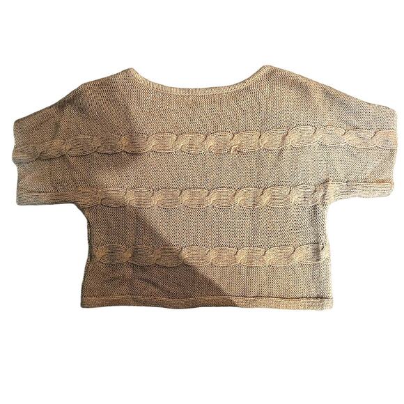 Jennifer Lopez Mauve Short Sleeve Cropped Sweater Womens Size M - Picture 6 of 6